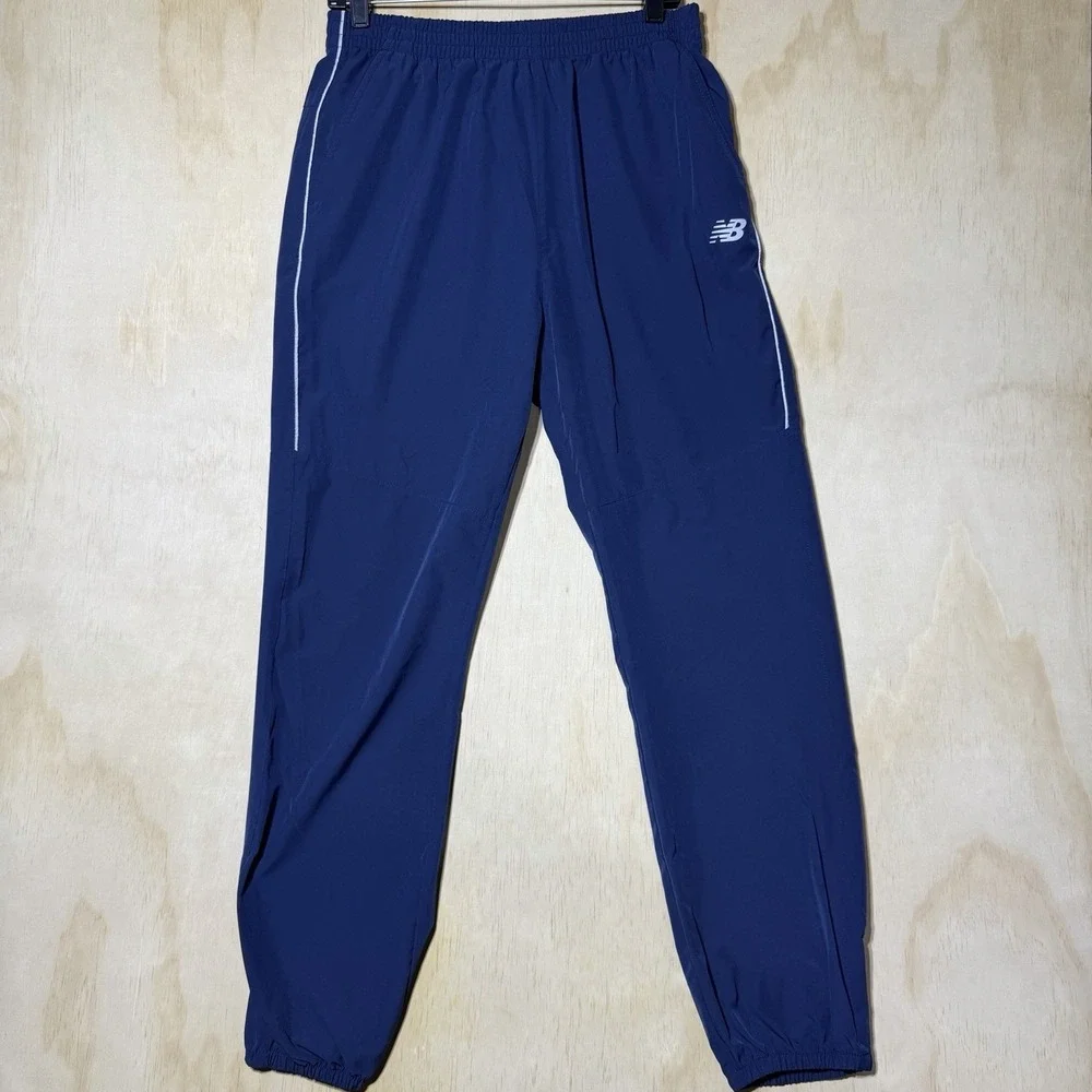 New Balance Track Pants Mens Large Blue Joggers Athletic Running Windbreaker
